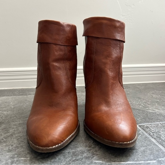 Lucky Brand Nycott Leather Bootie Stacked Heel Size 10M(42) Brown Fall Boho - Picture 4 of 16